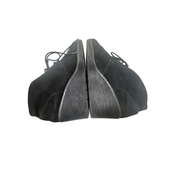 Clarks Womens Black Suede Ankle Booties With Wedge Heel 6.5 - Picture 7 of 8